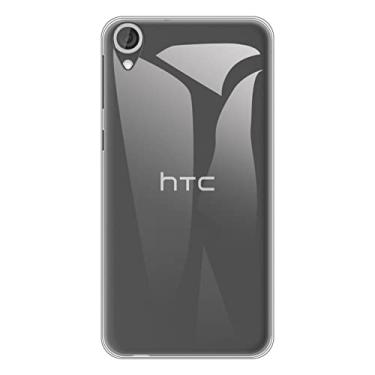 Imagem de Capa para HTC Desire 820, capa traseira de TPU macio à prova de choque de silicone anti-impressões digitais capa protetora de corpo inteiro para HTC Desire 820 (5,50 polegadas) (transparente)