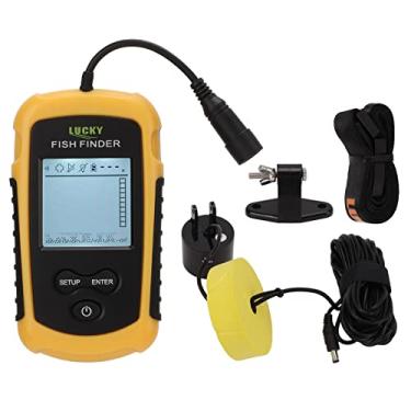 Imagem de Localizador de peixe com fio port¨¢til,detector de peixe port¨¢til de ¨¢gua, transdutor de sensor de sonar e visor LCD localizador de profundidade de peixe com fio para pesca de barco, pesca mar¨ªti