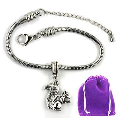 Imagem de Dave The Bunny Pulseira de esquilo | Pulseira de corrente de cobra de aço inoxidável