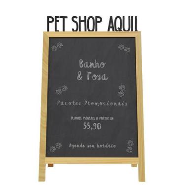 Imagem de Quadro Negro Decoração De Pet Shop Banho Tosa Placa Premium - Fábrica
