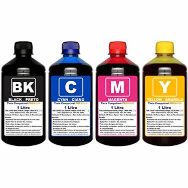 Imagem de AUTHENTIC INK Tinta Premium 4 Litros Compatível com Impressoras EPSON L3150, L3250, L3210, L3110, L5190 - Kit com 4 Garrafas de Tinta Preta, Ciano, Magenta e Amarela