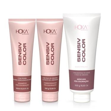 Imagem de Hoka Kit Sensiv Color Shampoo 300ml + Condicionador 300G + Máscara 500