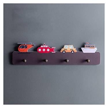 Imagem de KIZQYN Ganchos de casaco rack de casaco montado na parede decoração de parede porta-chaves quarto decoração de parede criativa para roupas chapéu jaqueta roupas cabide de parede (cor: 1)