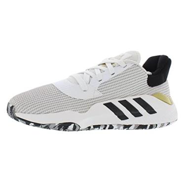Imagem de Adidas Pro Bounce 2019 Low Shoe - Masculino Basquete Branco/Centro Preto/Ouro metálico, White/Black, 7