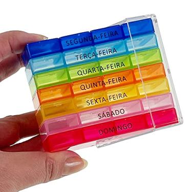 Imagem de Porta Medicamentos 28 Compartimentos Caixa Organizadora Organizador De Comprimidos Remédio Diário e Semanal
