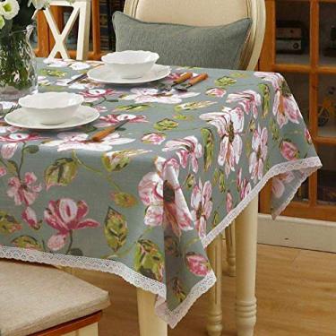 Imagem de toalha de mesa retângulo tecido impressão design qualidade capa de mesa durável decorações de casamento rendas flor 130 × 170 cm