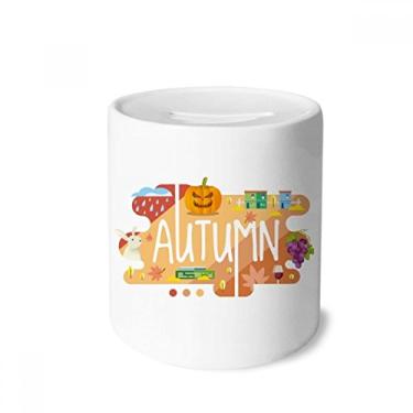 Imagem de DIYthinker Ilustração de estação de outono caixa de dinheiro caixa de cerâmica porta-moedas presente de cofrinho