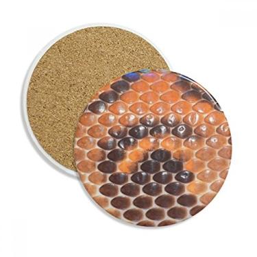 Imagem de Caneca porta-copos de couro com design abstrato para lanche Caneca de proteção de mesa Pedra absorvente