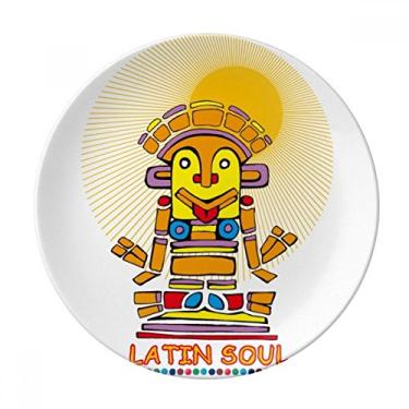 Imagem de Antigo Egito Latin Soul Estátua Padrão Prato Decorativo Porcelana Salver Prato de Jantar