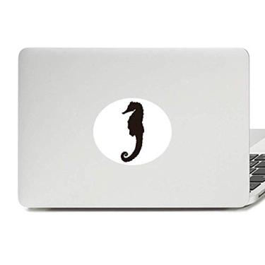 Imagem de Adesivo de vinil com estampa de hipopótamo da vida marinha com emblema preto para laptop e notebook