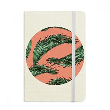 Imagem de Caderno de flores com folhas e céu rosa Happy oficial de tecido rígido diário clássico