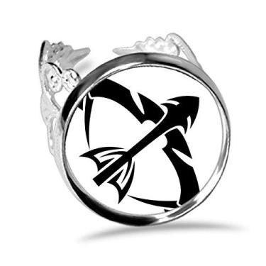 Imagem de DIYthinker Anel de noivado ajustável com símbolo do zodíaco de Sagitário Constelação