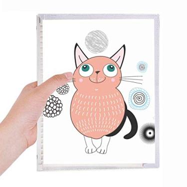 Imagem de Caderno Sorriso Animal Rosa Gato Folhas Soltas Diário Recarregável Diário Papelaria