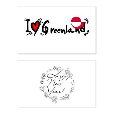 Imagem de I Love Greenland Bandeira da Palavra Love Ilustration Coração Ano Novo Festival Cartão Bless Mensagem Presente