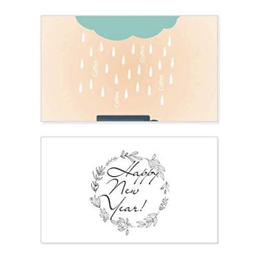 Imagem de Rain Cloud Cup Smile Face Weather New Year Festival Cartão felicitações Bless Mensagem presente
