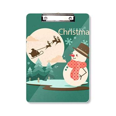 Imagem de Feliz Natal boneco de neve padrão prancheta pasta placa de suporte A4