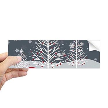 Imagem de DIYthinker Adesivo retangular de Natal Papai Noel, floco de neve, árvore retangular, decalque de janela