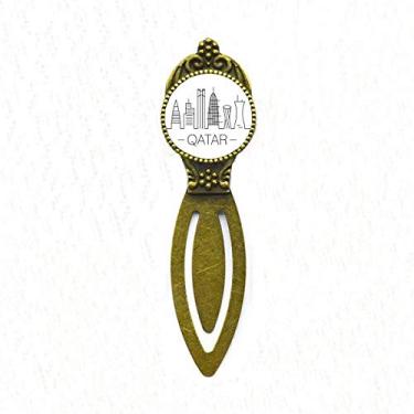 Imagem de Marcador de página com marcador de página desenho de cidade do Qatar retrô para escritório