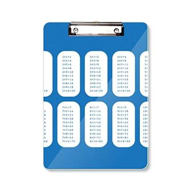 Imagem de Tabela de Multiplicação Número Estudo Matemática Prancheta Pasta Bloco de Escrita Placa de Apoio A4
