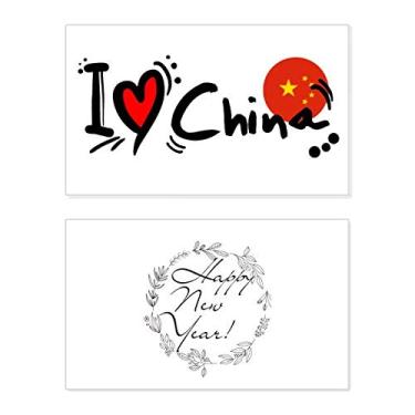 Imagem de I Love China Palavra Bandeira Coração Ano Novo Festival Cartão Bless Mensagem Presente