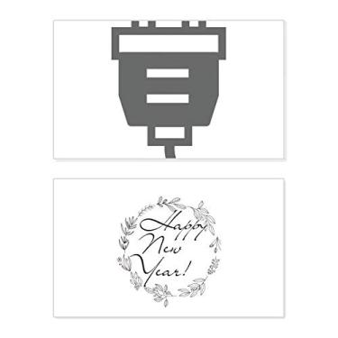 Imagem de Cabo de carregamento preto padrão soquete de ano novo festival cartão felicitações Bless mensagem presente