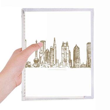 Imagem de Caderno Shanghai China Landmark Sketch Folhas soltas Diário Recarregável Diário Papelaria