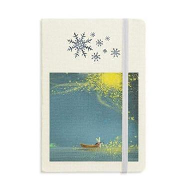 Imagem de Caderno de pintura com luz noturna silenciosa para barcos, fadas e flocos de neve para inverno