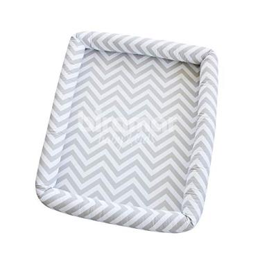 Imagem de Biramar Baby Chevron Amarelo Colchonete Infantil, Cinza/Branco, 95 x 70 x 10 cm