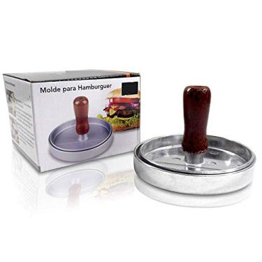 Imagem de Forma para Hamburguer em Metal com Cabo de Madeira