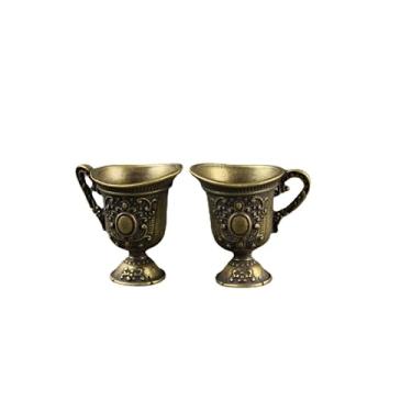 Imagem de SALFEE 2 peças 2,9 cm de latão pequenas decorações para taças de vinho esculpidas em bronze