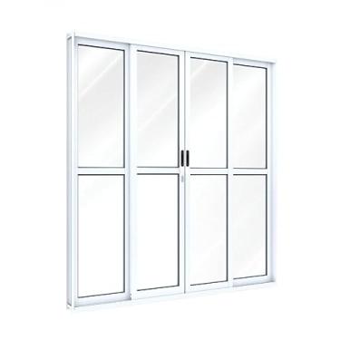 Imagem de Porta de Correr com Divisão Central em Alumínio 213x200x12cm