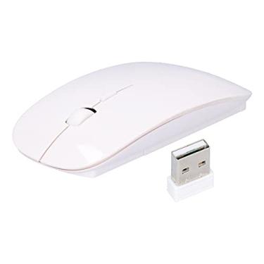 Imagem de Mouse Sem Fio Portátil Smart Slim 2.4G Com Receptor USB, Design Ergonômico, Posicionamento óptico Preciso, Alcance Sem Fio de 10m, Ampla Compatibilidade (Branco)