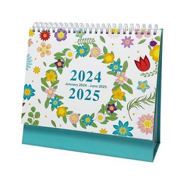 Imagem de Desk Calendar 18 Months Desktop Stand Calendar Planner 2024 To 2025 Multifunctional Minimalist Practical Standing Calendar For (A)