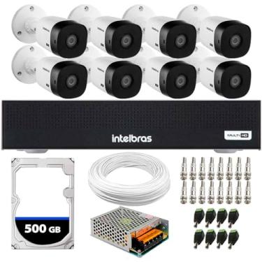 Imagem de Kit 8 Câmeras Intelbras VHL 1220 B Full HD 1080p Visão Noturna 20m Proteção IP66 + DVR Gravador MHDX 1108-C 8 Canais + HD 500GB
