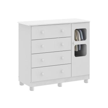 Imagem de Cômoda Bebê Moveis Peroba Uli 04 gavetas 01 porta MDF