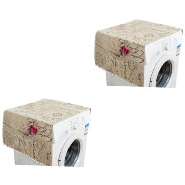 Imagem de UKCOCO 2 Peças De Capa De Pano Para Geladeira Capa De Móveis Capa De Armário Máquina De Lavar Roupa Capa De Geladeira Capa De Geladeira Pano De Poeira Película Protetora Doméstica