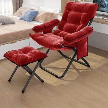 Imagem de Poltrona reclinável moderna, poltrona preguiçosa com cadeira reclinável confortável otomana para sala de estar, D