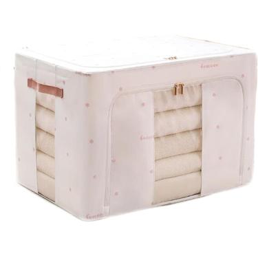 Imagem de Organizador dobrável com alça reforçada, edredom de armazenamento de roupas 66L para roupa de cama, armário e organizador de bolsa de armazenamento embaixo da cama, branco, 100l