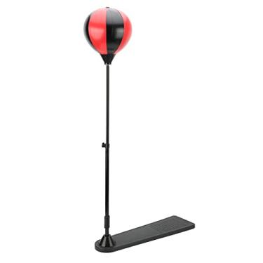 Imagem de Saco de pancada para crianças, altura ajustável de alta elasticidade para crianças boxe, base estável saco de pancadas de fácil montagem para crianças com luvas de suporte, conjunto de boxe portátil