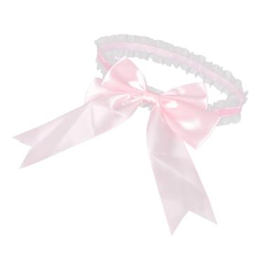 Imagem de VALICLUD 3 Pecas ternos femininos liga de renda de noiva ligas para noiva anéis de mulher acessórios de roupas de noiva anel de coxa gravata borboleta cinta-liga anel de perna mulheres rosa