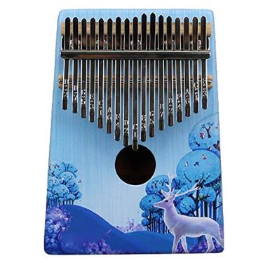 Imagem de 10||17|||21 teclas kalimba piano de polegar, Mbira Sanza Pocket Thumb Finger Piano, entretenimento doméstico, rua, performance de festa, instrumento de marimba para amantes de música, 17 tons E