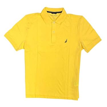 Imagem de NAUTICA Camiseta polo piquê masculina de modelagem clássica, Aspen, ouro, G