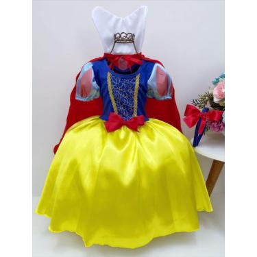 Imagem de Fantasia Infantil Branca De Neve Amarelo Capa + Tiara. - Puzzle