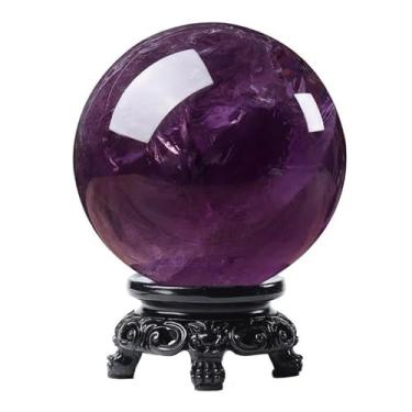 Imagem de WYFDMNN Cristal natural bruto cristal natural áspero cristal natural áspero ametista natural quartzo bola de cristal esfera, 8 cm