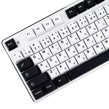 Imagem de Teclas pretas e brancas, conjunto de 129 teclas MOLGRIA PBT Cherry Profile Dye Sublimation, teclas de fonte japonesa personalizadas para teclado Gateron Kailh Cherry MX 104/87/74/61 60% (branco