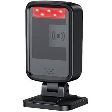 Imagem de symcode Scanner de código de barras de mesa 2D 1D, leitor de código de barras com fio USB de mãos livres omnidirecional, captura códigos de barras da tela do celular, detecção automática para loja de