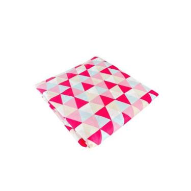 Imagem de Lençol De Elástico Triângulos Rosa Solteiro 88cm Percal 160 Fios 100%