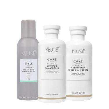Imagem de Kit Keune Care Satin Oil Shampoo Condicionador E Style Dry Nº11 (3 Pro