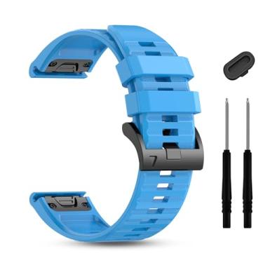 Imagem de ZPJPPLX Pulseira de relógio Garmin Fenix8 AMOLED 47 mm/Fenix E/Fenix 6 Pro/6/7/7 Pro/5/5 Plus, pulseiras de silicone macio para smartwatch Forerunner 965/955/945/Approach S70 47mm/S62/S60/quatix 7