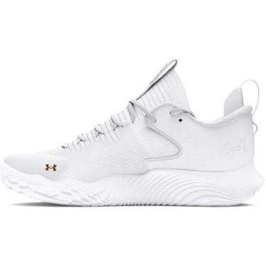 Imagem de Under Armour Tênis de vôlei feminino Flow Ace Low, (100) Branco/Branco/Ouro Metálico, 34